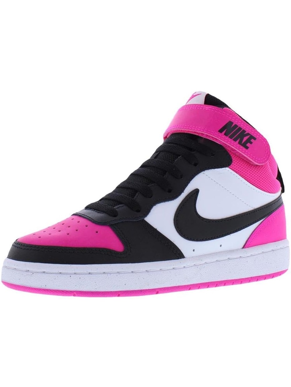 Nike Kids High-Top Sneakers in Pink, Black & White